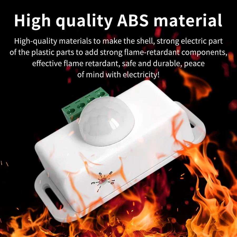 DC 12V 24V 8A PIR Motion Sensor Switch Movement Sensor IR Infrared Detector Light Switch Automatic Module for LED Strip Light