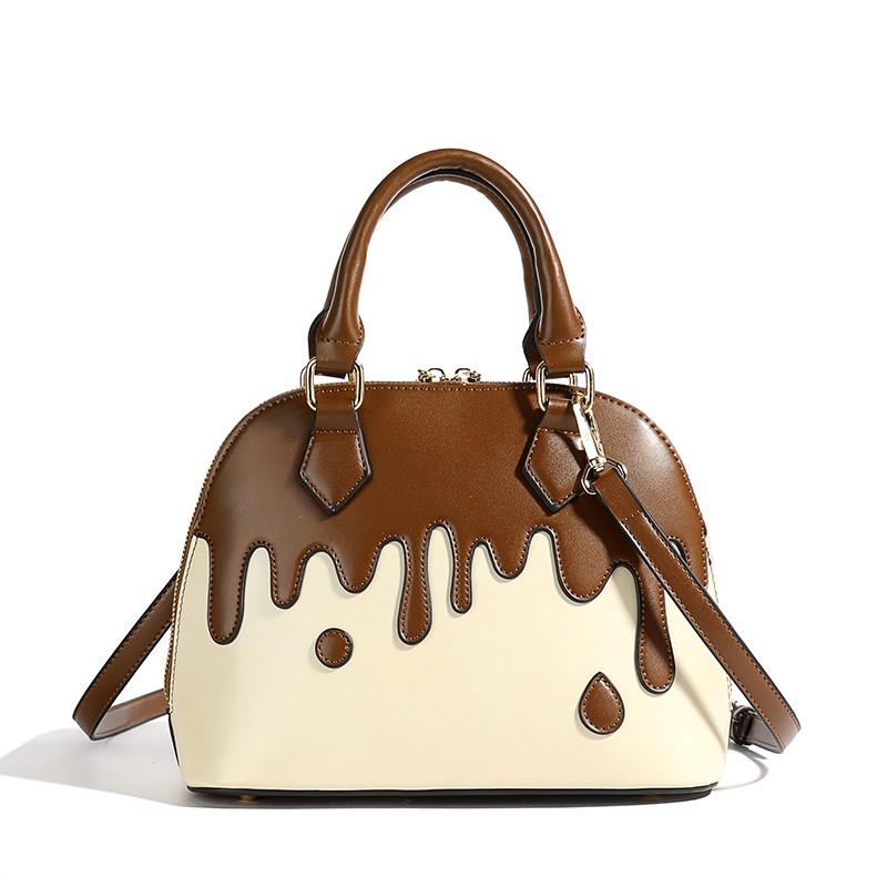 Boston Handtasche für Damen, Retro-Umhängetasche, Umhängetasche, süß und modisch, neues Modell mit hoher Kapazität, Cartoon-Muster, Tragetasche