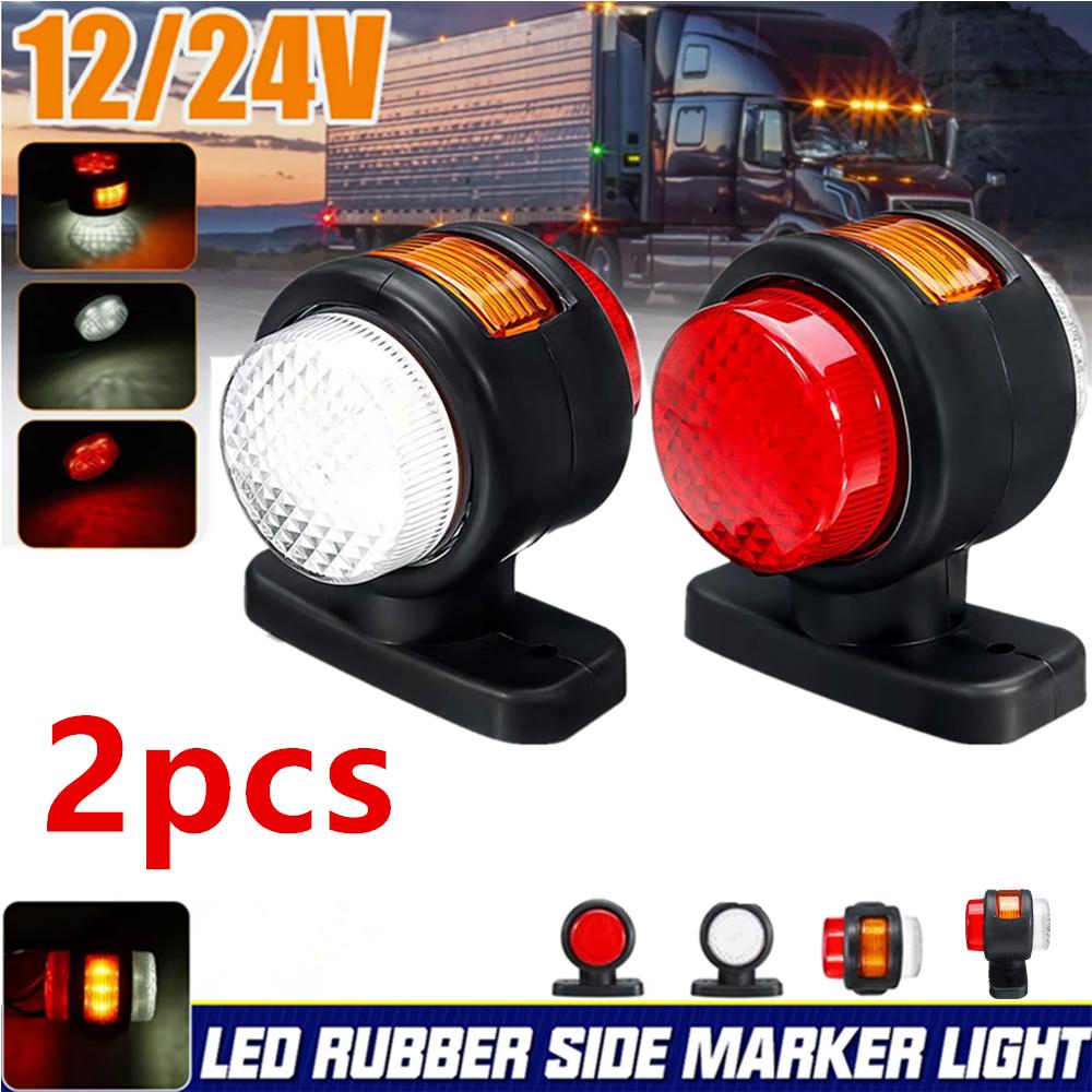 2 Stück Drei Seiten LKW Licht Anhänger Seitenmarkierungslicht LED Bremslicht Standlicht Blinker LED Warn-Rücklicht
