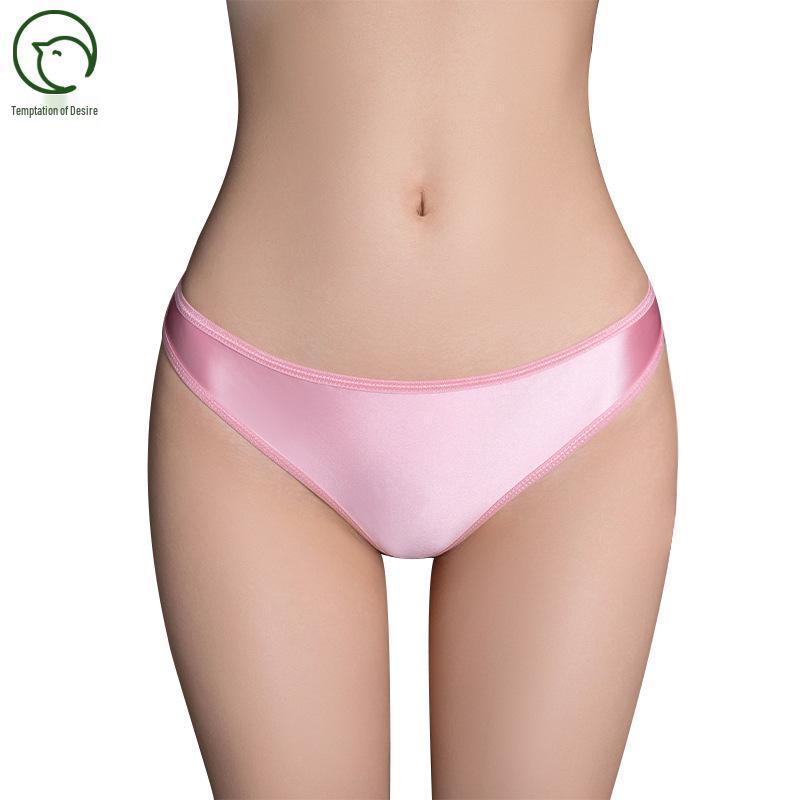 Skin-Friendly Silky Luster Low-Rise Thong: Sexy, Breathable, Super Hot Women's Triangle Panties