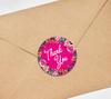 Darling Souvenir Round 45 Pcs Floral & Vines Border Black Thank You Stickers Envelope Seal-1.6