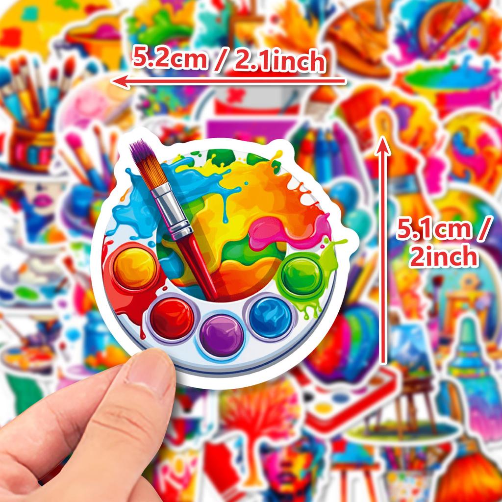 50 Painting Stickers Oil Painting Shein Art Fashion Diy Children'S Art Painting Graffiti Stickers