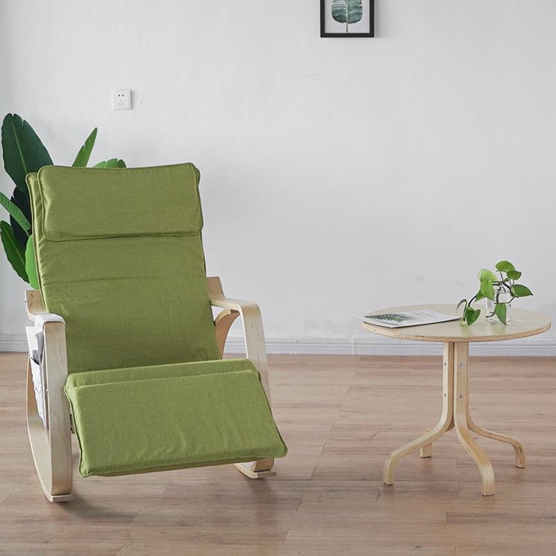 Nordic Korean Style Rocking Recliner: Folding Leisure Nap & Reading Chair Combo.
