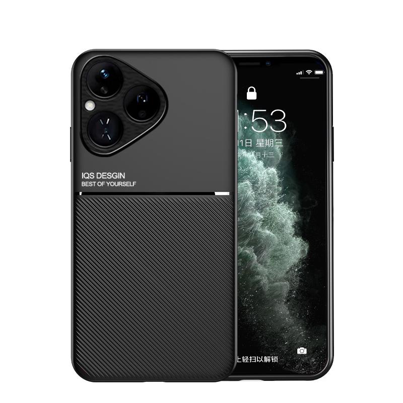 Schlanke Rutschfeste Schutzhülle Für Huawei Pura 80 Pura 80 Pro Mit Metallplatte Magnetische Autohalterung Hülle Funda