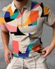New European and American Men's Casual Personality Fashion Lapel Short-sleeved Polo Shirt 3D Irregular Printing T-shirt Men