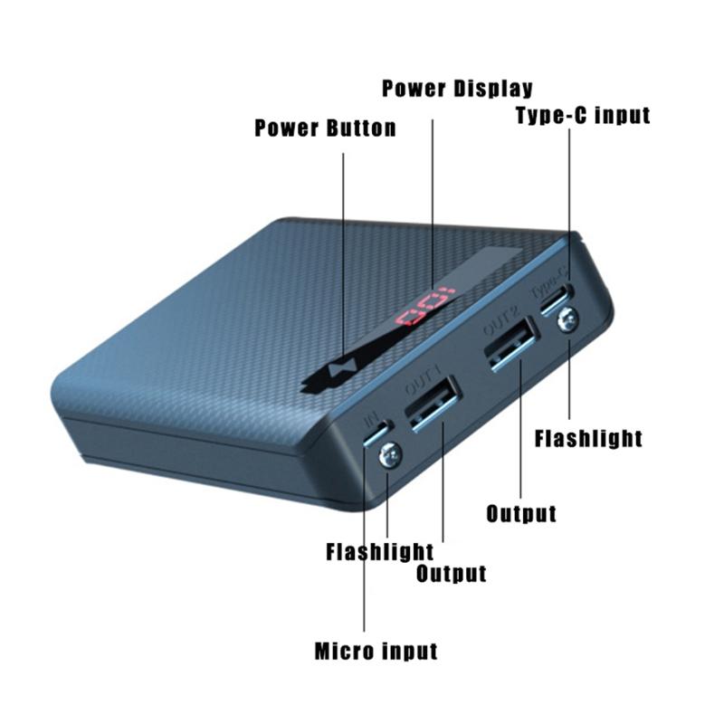 5 Slot Batteries Container Detachable Power Bank Holder for Case DIY for Shell 18650 Dual USB Battery Holder for Case