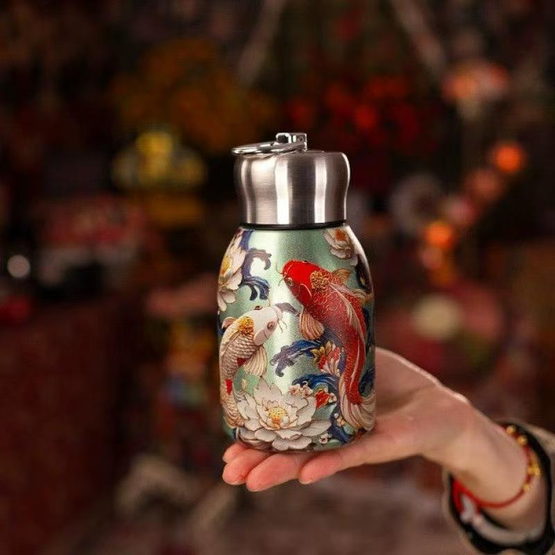 Peacock Style Portable Insulated Travel Mug