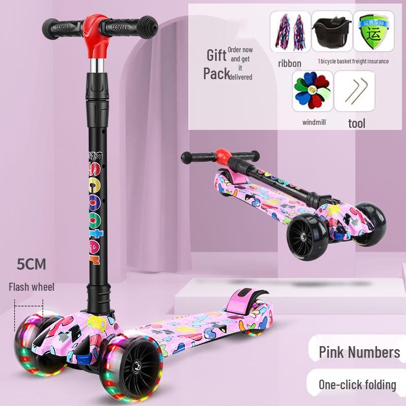 Kinder-Klapproller mit blinkenden Rädern für 2-8 Jahre