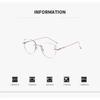 Rimless Cat Eye Photochromic Glasses for Myopia Correction with Diamond Decor and Anti Blue Light Features