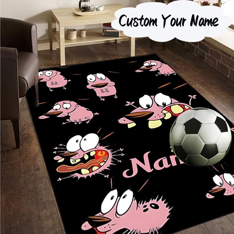 Custom Name Cowardly Dog Adventure Carpet, Chair Rug,Area Rug for Office Bedroom living rooms bedroom, Doormat decor Christmas fan gifts