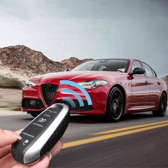 Kryt kľúča z uhlíkových vlákien ABS pre Alfa Romeo Giulia Stelvio 2017 2018