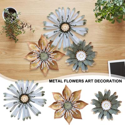 Decoração de Parede de Flor de Metal 3D Resistente ao Tempo Ferro Pesado Flor de Ferro para Parede