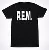 REM. Klassisches Blocklogo Shirt Alternative Rock Vintage Minimalistisches Schwarzes T-Shirt