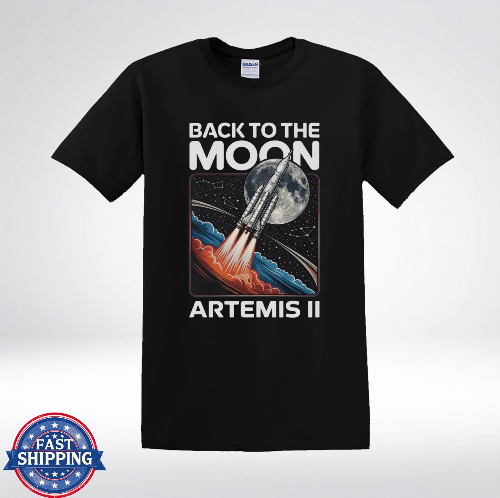 Back To The Moon Artemis II Shirt Space Rocket NASA Inspired T-Shirt XL