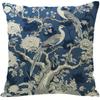 4Pcs Retro Plant Printed Pillowcase, Blue And White Natural Style, Rural Style, Living Room Home Decoration