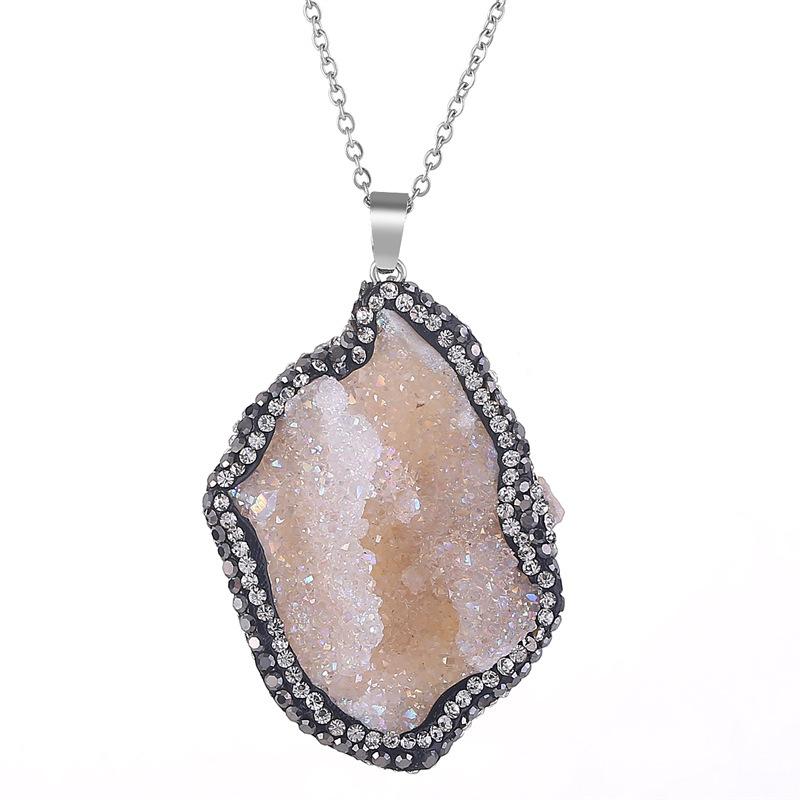 1pc Natural Stone Pendant Irregular Shaped Crystal Cluster Charms For Jewelry Making DIY Necklace Accessories