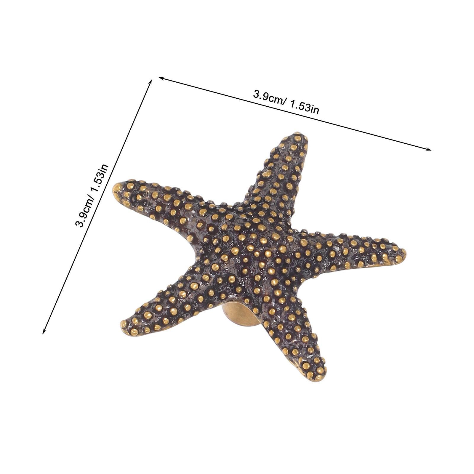 

Mini Drawer Knob Creative Wardrobe Handle Ocean Theme Star Fish Brass Cabinet Hardware Kitchen Dresser Pull Retro Vintage Style светло-коричневого