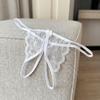 Open Crotch Underwear for Women Hollow Thin Belt Thong Breathable Bow Mesh Lace Panties  Women
