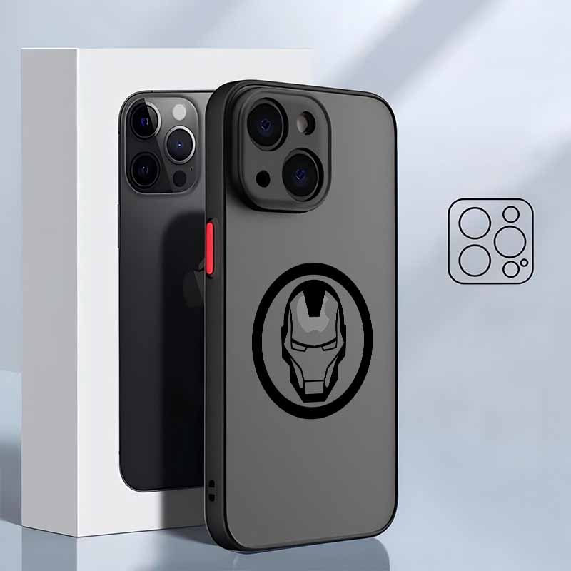 Spider-Man Iron Man LOGO Für iPhone 17 Air 16E 16 15 14 13 12 11 8 7 mini Pro Max Plus Matt Durchscheinend Weiche Handyhülle