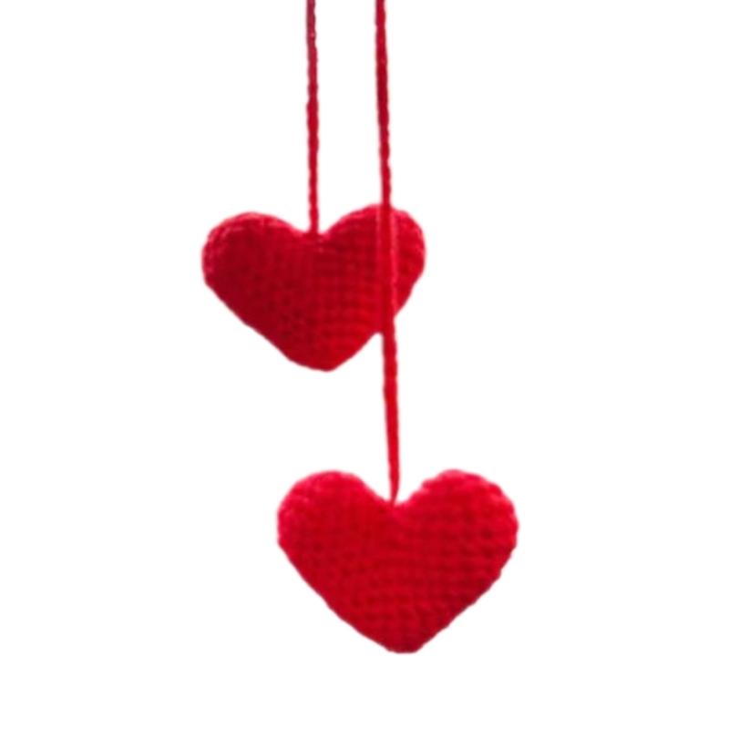Cute Flower Crochet Car Mirror Hanging Ornament Handmade Knitted Pendants