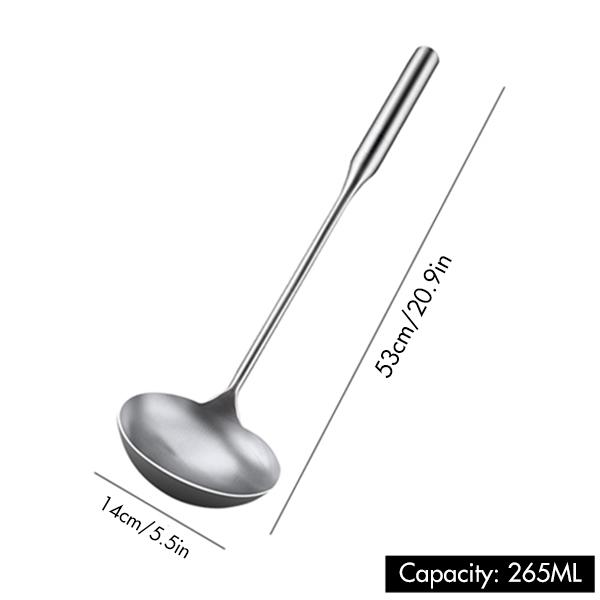 Stainless Steel Chef Cooking Spoon Wok Spoon, Long Handle Soup Spoon Serving Ladle - Kitchen Tools Wok Utensils