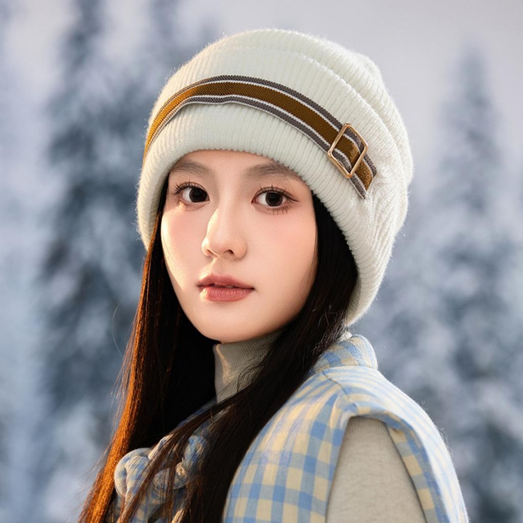 Pălărie de damă, Îngroșată, Pălărie rezistentă la vânt, Pălărie călduroasă, Pălărie pliabilă, Pălărie de exterior, Pălărie casual, Pălărie cu protecție pentru urechi, Cataramă cu curea, Pălărie pulover