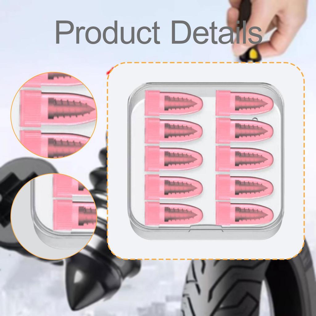 Tire Repair Rubber Nail Kit Reliable Air Seal Plugs Tire Hole Patch Tool for On the Go Tire Fix