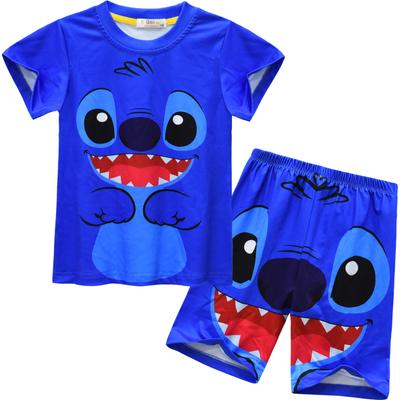 Nuevo Conjunto de Pijama de Manga Corta con Estampado Digital de Dibujos Animados para Niños de Edad Media y Mayores 92334