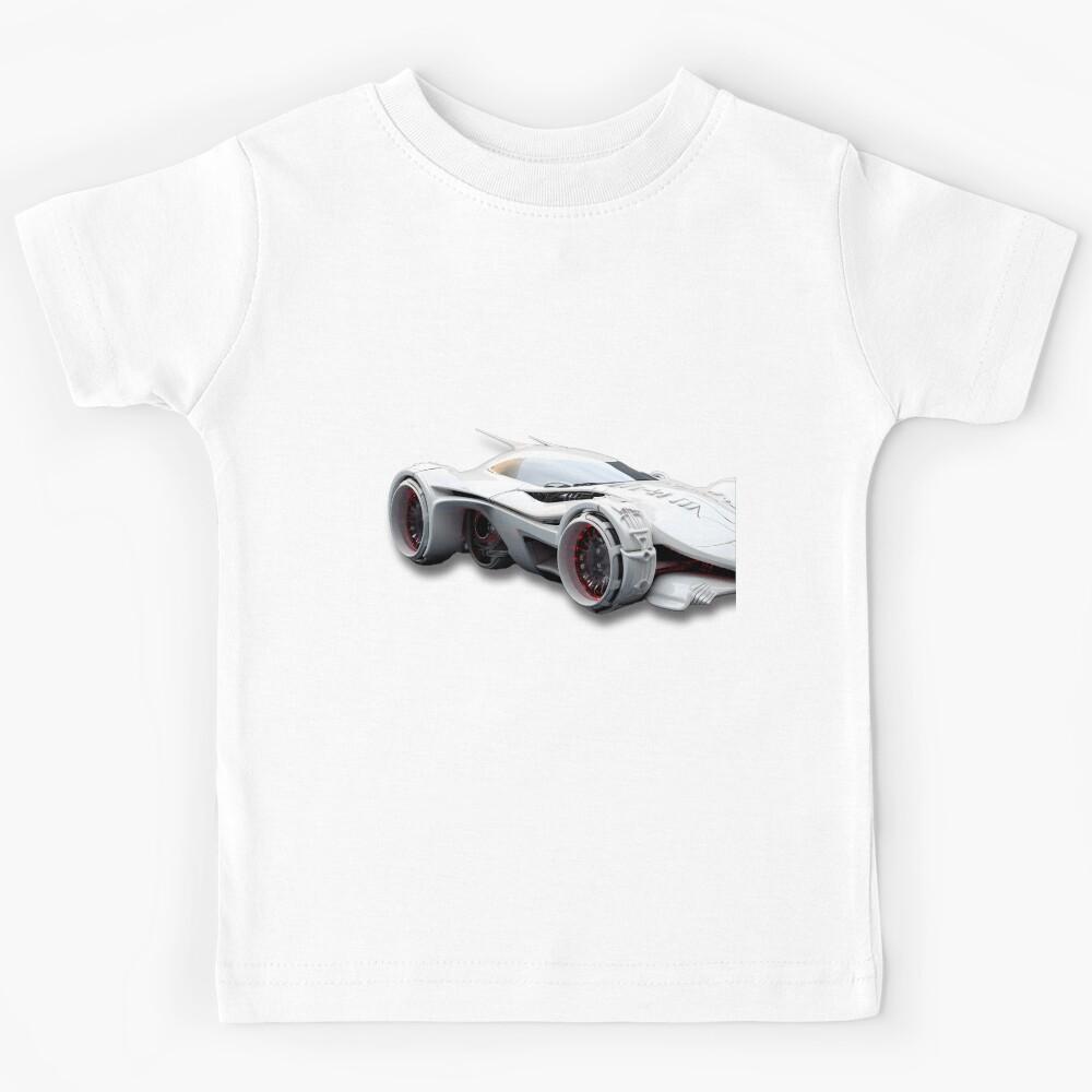 a  white futuristic Sports car Kids T-Shirt 110