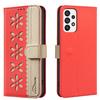 For Samsung Galaxy A53 5G Leather Case BINFEN COLOR BF36 Floral Pattern Phone Cover RFID Blocking Wallet Stand