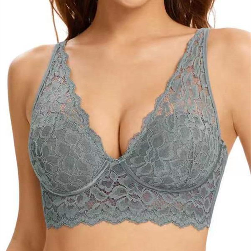 Women S Wireless Lace French Style Sexy Plus Size Bra