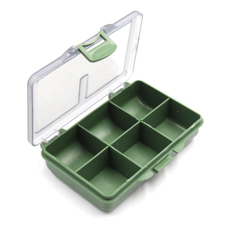 1-8 Compartments Fishing Tackle Box 10.5*6.5cm, Plastic Storage Organizer with Transparent Lid, Green Case for Carp Angling Accessories