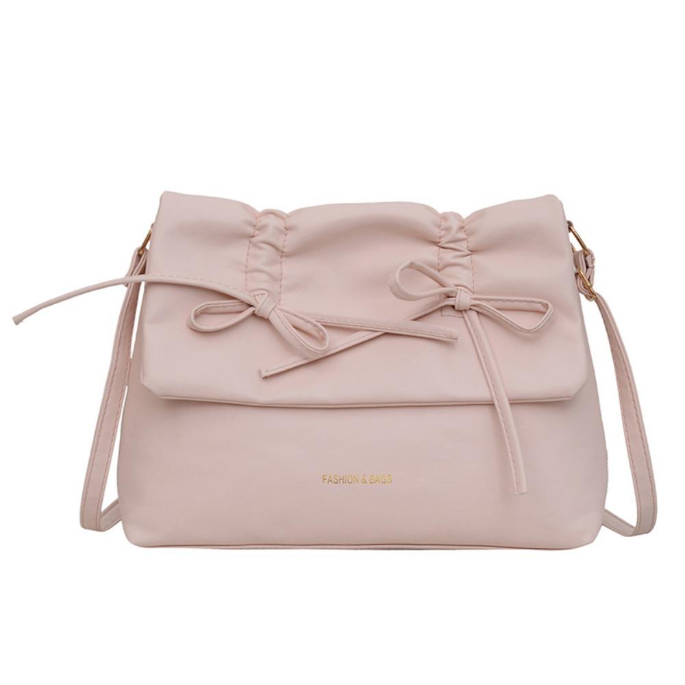 Sweet Y2K Bow Underarm bag Large Capacity Solid Tote Bag Ins PU Leather Shoulder Bag  Women