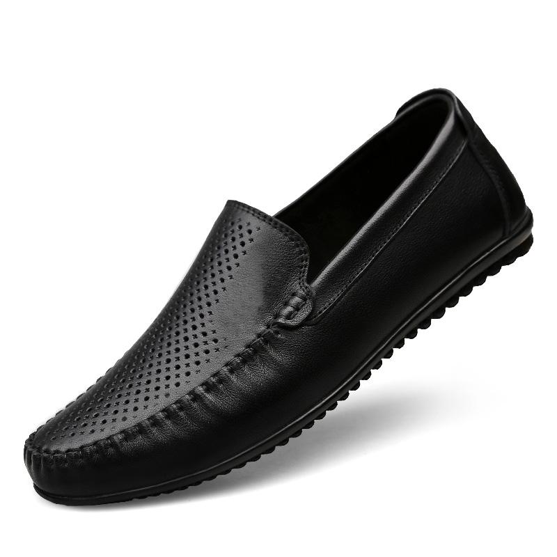 Fashion Leather Men's All-match Loafers Slip-On Comfortable Walking Shoes Classic Business Casual Shoes for Men Soft Luxury Brand Flats