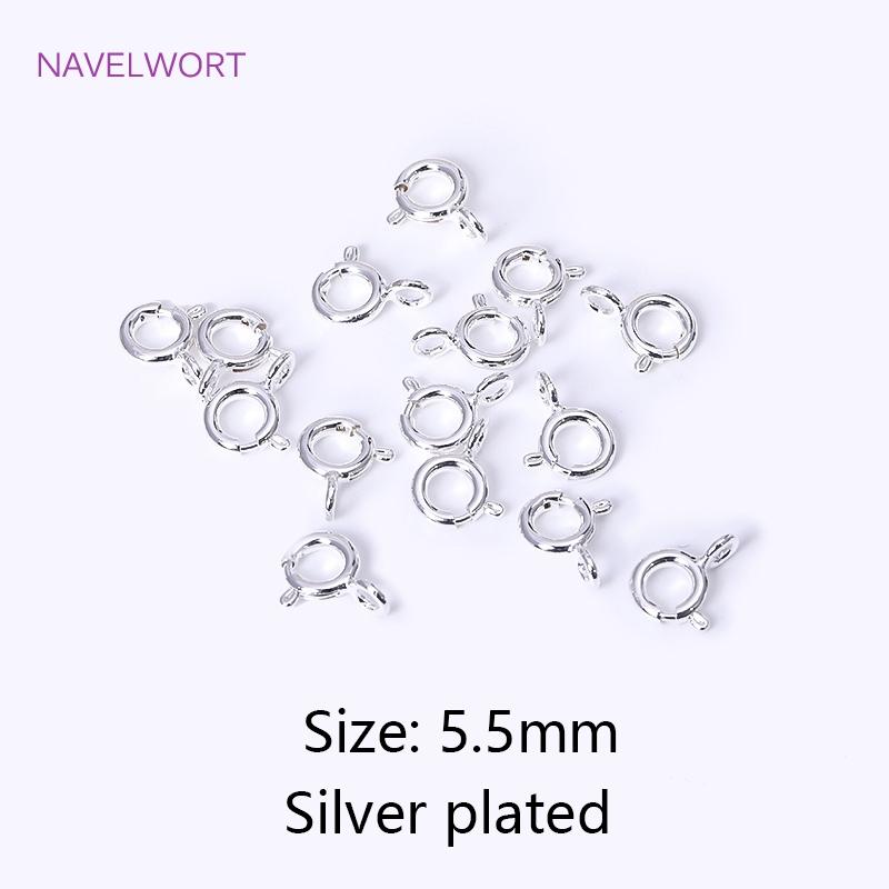 Brass 5/5.5/6/7mm 18K Gold Plated Round Claw Spring Clasp For Bracelet,Clasp For Jewelry Making,DIY Jewelry  Material Wholesale