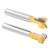 2pcs Yellow T Slot Cutter Router Bit for 38"" & 12"" Cutting Edge 14"" Shank