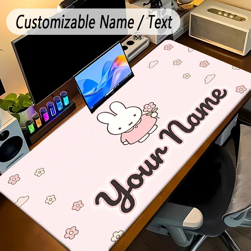 Large Mouse PadMiffy Custom Name Text Personalized Desk Mat Non Slip Gaming Pad