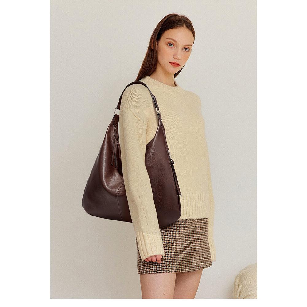 Damen-Tragetasche, Handtasche, PU-Leder, modische Hobo-Umhängetasche mit verstellbarem Schultergurt