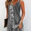 Women's Summer 2025 Slimming V-Neck Sleeveless Print Dress