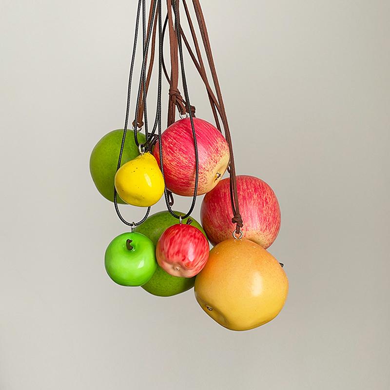 Funny  Bag Accessories Trend Fruits Pendant Necklace For Women Girls Y2K Cute Party Necklace Aesthetic Jewelry