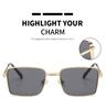 2pcs Fashion Square Steampunk Sunglasses Luxury Brand Designer Men Women Retro Rectangle Punk Metal Frame Sun Glasses UV400