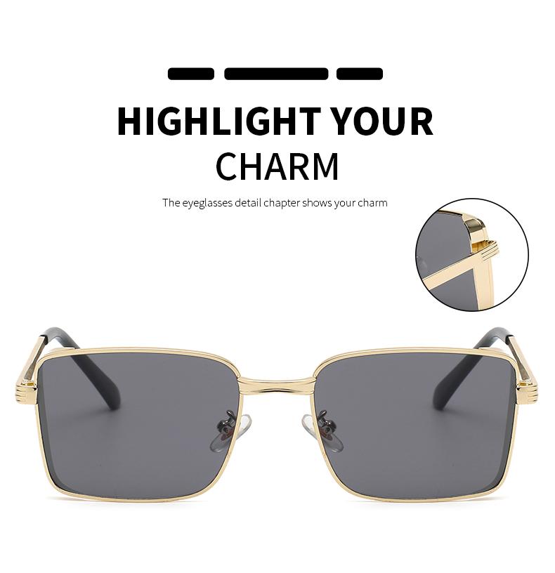 2pcs Fashion Square Steampunk Sunglasses Luxury Brand Designer Men Women Retro Rectangle Punk Metal Frame Sun Glasses UV400