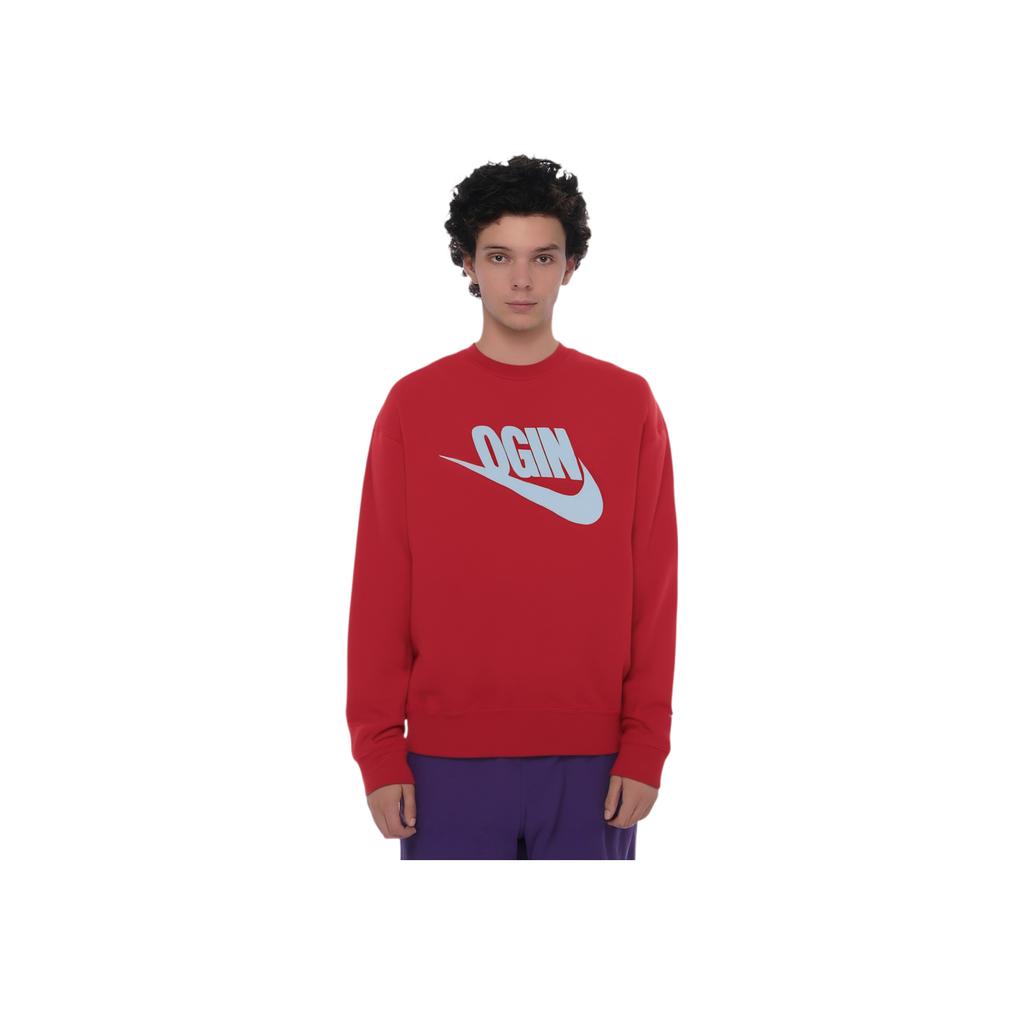 Nike X Nigo Collaboration FW24 Crew Neck Letter Casual Long Sleeve Sweatshirt Men sweatshirt Red FV5942-687