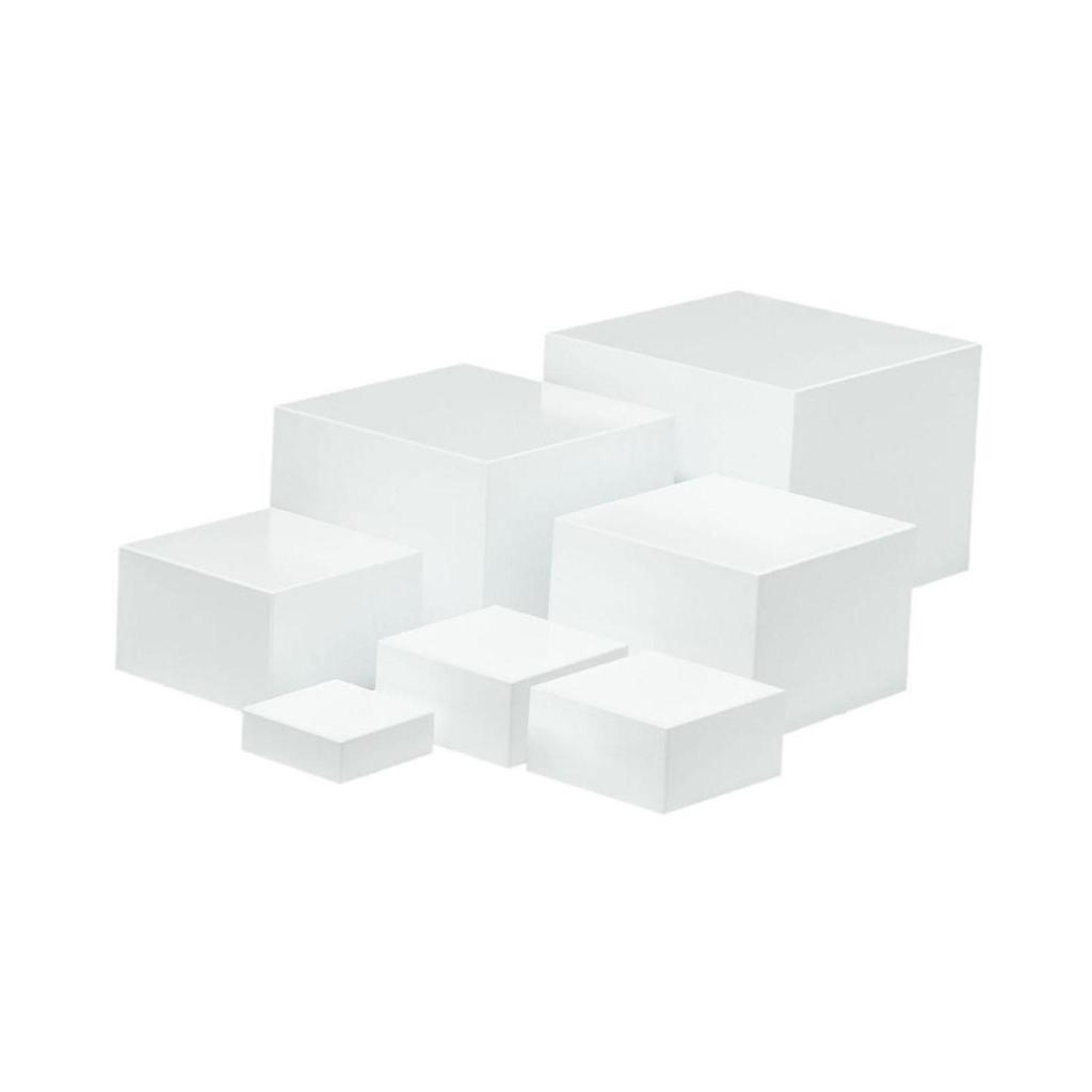 7x Acrylic Cube Display Box Riser 5 Sided for Collection Cosmetics Catering