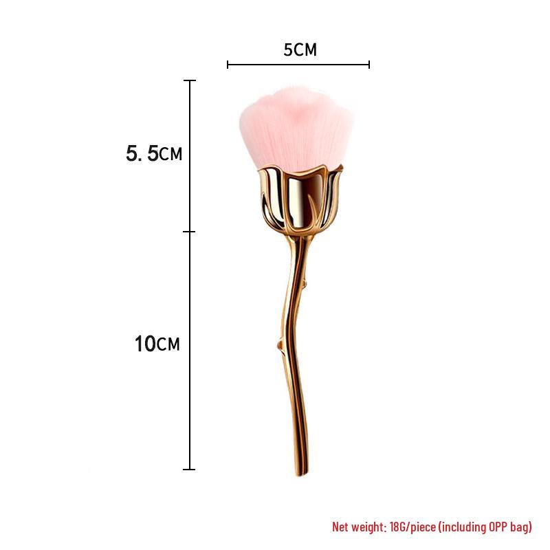 Rose Large Powder & Makeup Brush Set: Nail Art, Dust, Blush, Contour & Eyeshadow Brushes