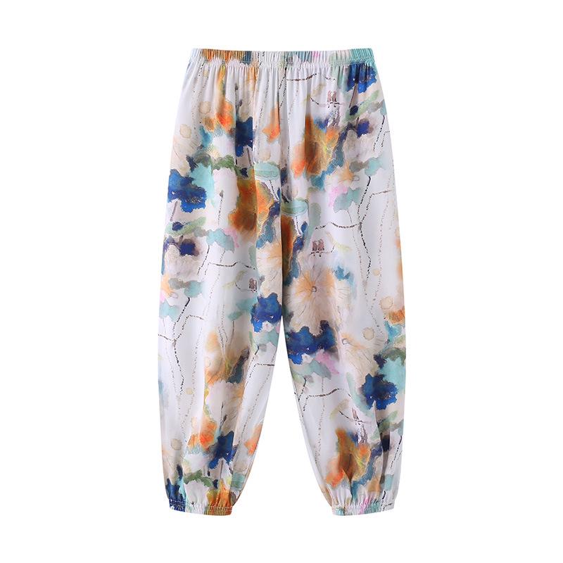 Kids' Lightweight Summer Joggers with Elastic Cuffs - Unisex Loose-Fit Casual Pajamas