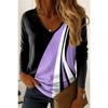 Women's T-Shirt Classic Graphic Geometric Elegant Fashion Tee Long Sleeve T-shirts V-Neck