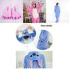 Stitch Flannel Hooded Jumpsuit Pajamas Perfect For Winter And Halloween Cosplay