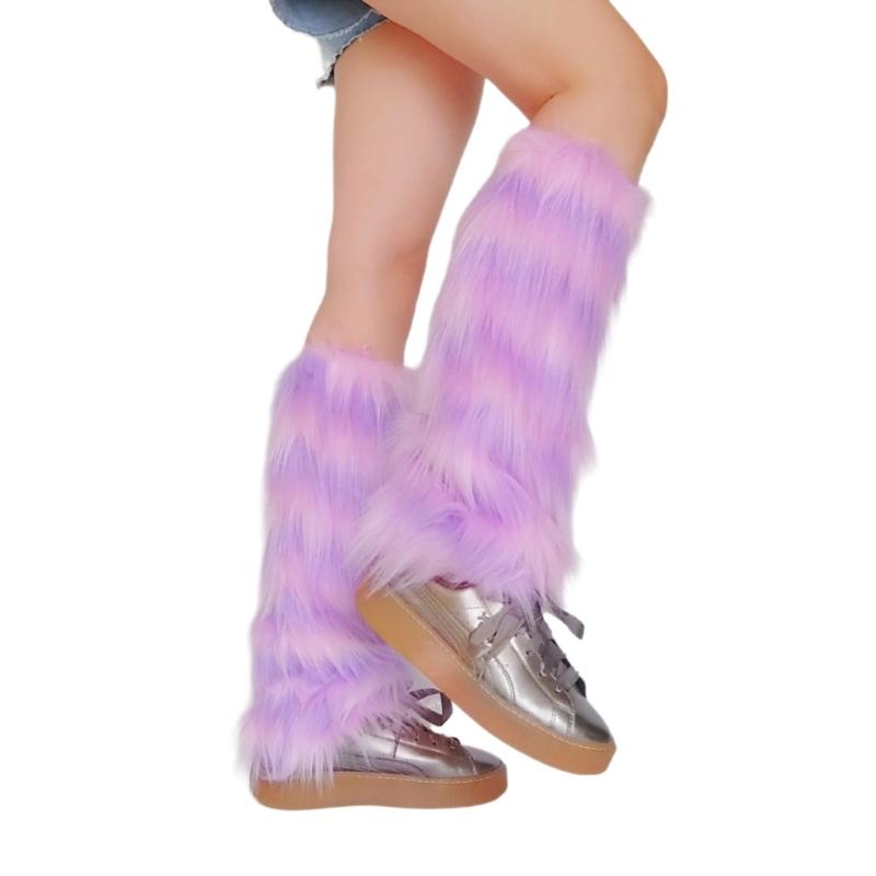 Faux Furs Leg Warmer,Y2K Warm Cozy Fuzzy Leg Warmer Boot Cuffs Cover for Womens 30