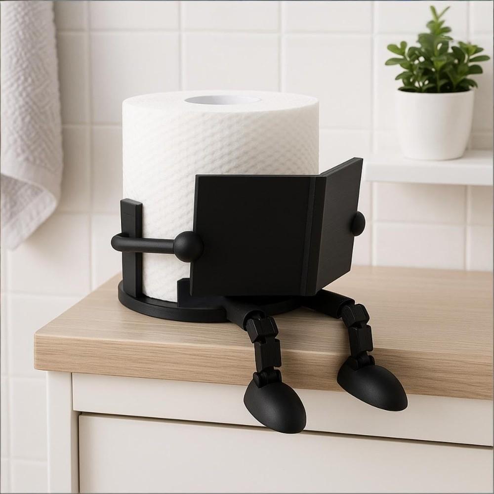 3D Printed Roll Towel Stand Black White Vertical Tissue Holder Toilet Paper Holder Bathroom Use